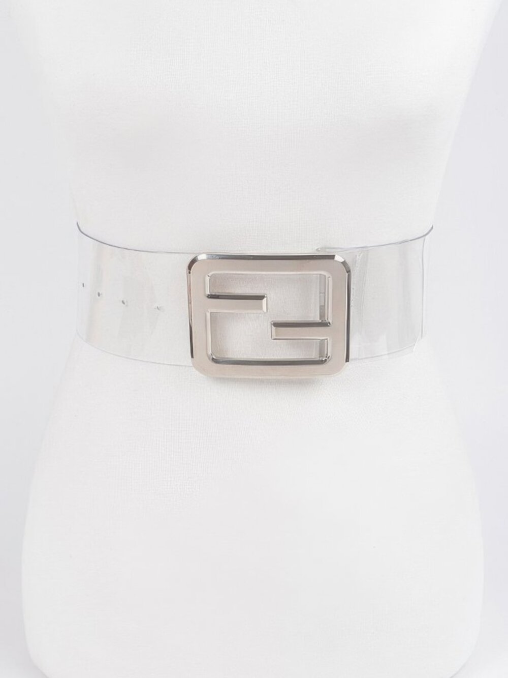 Metal Buckle Clear Belt